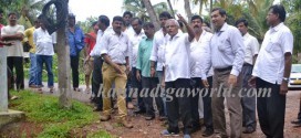 MLA J R Lobo inspects drinking water pipeline works at Adam Kudru
