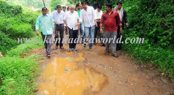 MLA J R Lobo visits Bolla Kallathodu, a flood affected region