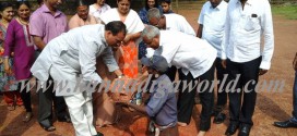 Foundation stone laying ceremony of stadium in St. Gerosa School.