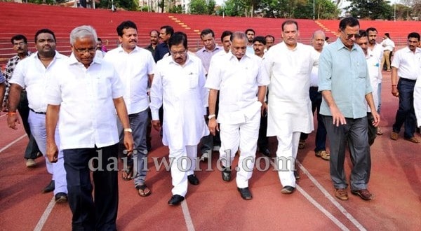 Mangaluru: Athletics Federation Cup - Parameshwar inspects Mangala Stadium