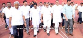 Preparations for national level Athletics Federation Cup – KPCC president Parameshwar inspects Mangala Stadium