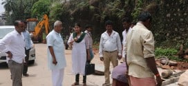 Inspection of concrete work between Shivbagh - Bendorewell stretch
