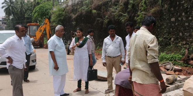 Inspection of concrete work between Shivbagh - Bendorewell stretch