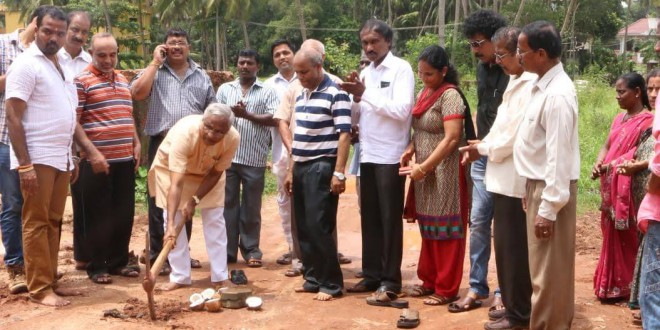 Mangaluru: Foundation laid to concreting Arakerebail Bolar Road