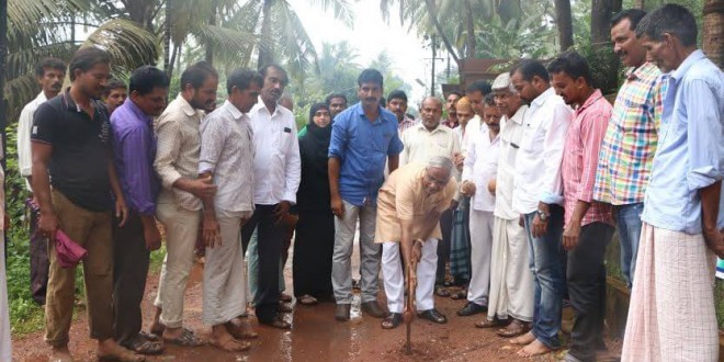 Mangaluru: MLA J R Lobo lays foundation for concreting road works in Bajal