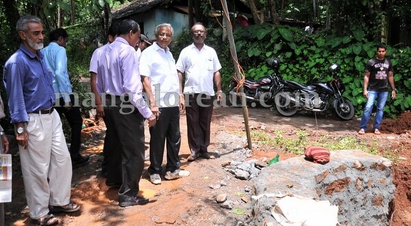 Mangaluru: MLA J R Lobo visited the culvert at Umikaan-Kannagudda Road, which had collapsed last week, here on July 25.
