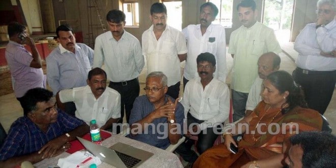 MLA J R Lobo Inspects Town Hall Renovation Work, Instructs to Complete by October 2015