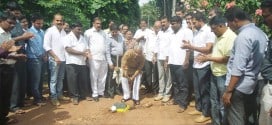 Guddali puje for concrete road in Kapikad fourth cross