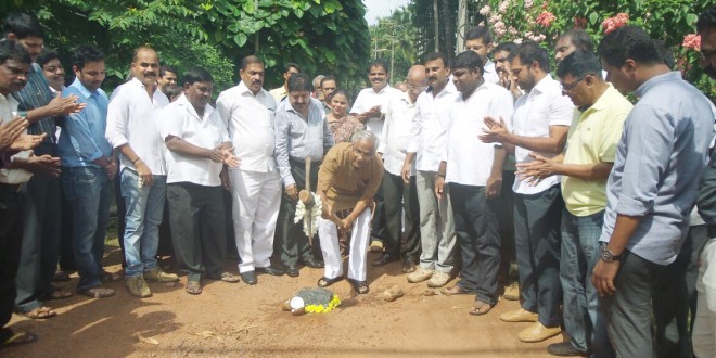 Guddali puje for concrete road in Kapikad fourth cross