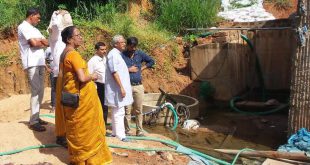 Mangaluru: MLA J R Lobo inspects flooding at Bajal underpass