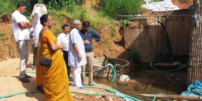Mangaluru: MLA J R Lobo inspects flooding at Bajal underpass