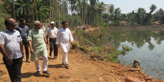 ಬೈರಾಡಿಕೆರೆ ಕಾಮಗಾರಿ ವೀಕ್ಷಿಸಿದ ಶಾಸಕ ಲೋಬೊ.