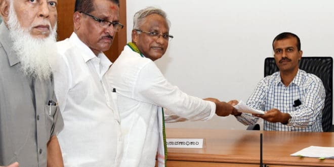 ಶ್ರೀ. ಜೆ ಆರ್. ಲೋಬೊರವರ ನಾಮಪತ್ರ ಸಲ್ಲಿಕೆ