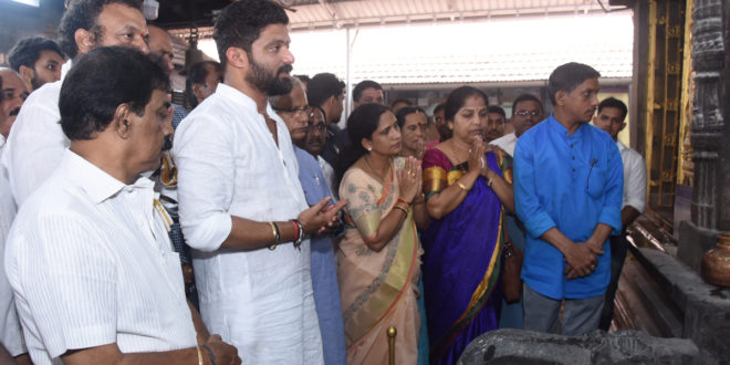 ಕದ್ರಿ ಶ್ರೀ ಮಂಜುನಾಥೇಶ್ವರ ದೇವಸ್ಥಾನಕ್ಕೆ ಮಿಥುನ್ ರೈ ಭೇಟಿ