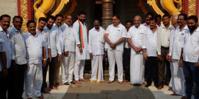 ಕಾಂಗ್ರೆಸ್ ಅಭ್ಯರ್ಥಿ ಮಿಥುನ್ ರೈ ನಂದಾವರ ದೇವಸ್ಥಾನ ಭೇಟಿ
